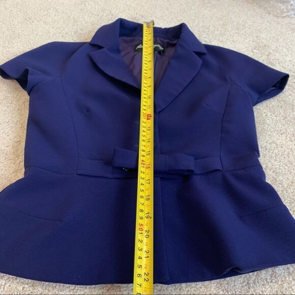 SANDRA Angelozzi purple short sleeve tailored blazer size 32 - Picture 9 of 12